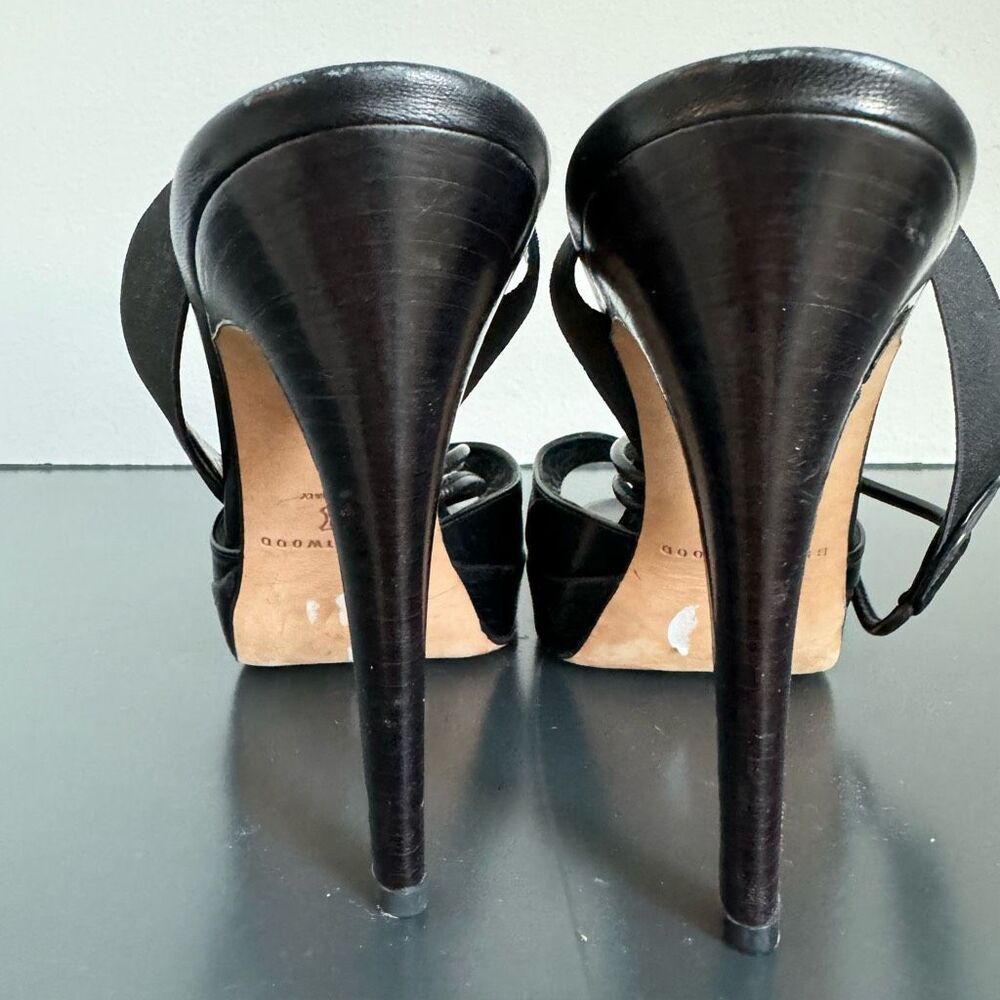 Brian Atwood Black Leather Party Dancing Sexy Platform Y2K 2000’s Size 9.5 EU 40 - Picture 8 of 11